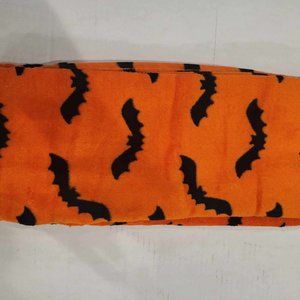 Orange with Black Bats Kitchen Towels Goth Spooky Halloween Decor